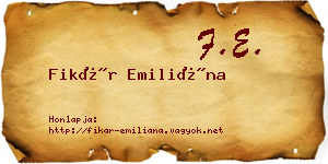 Fikár Emiliána névjegykártya